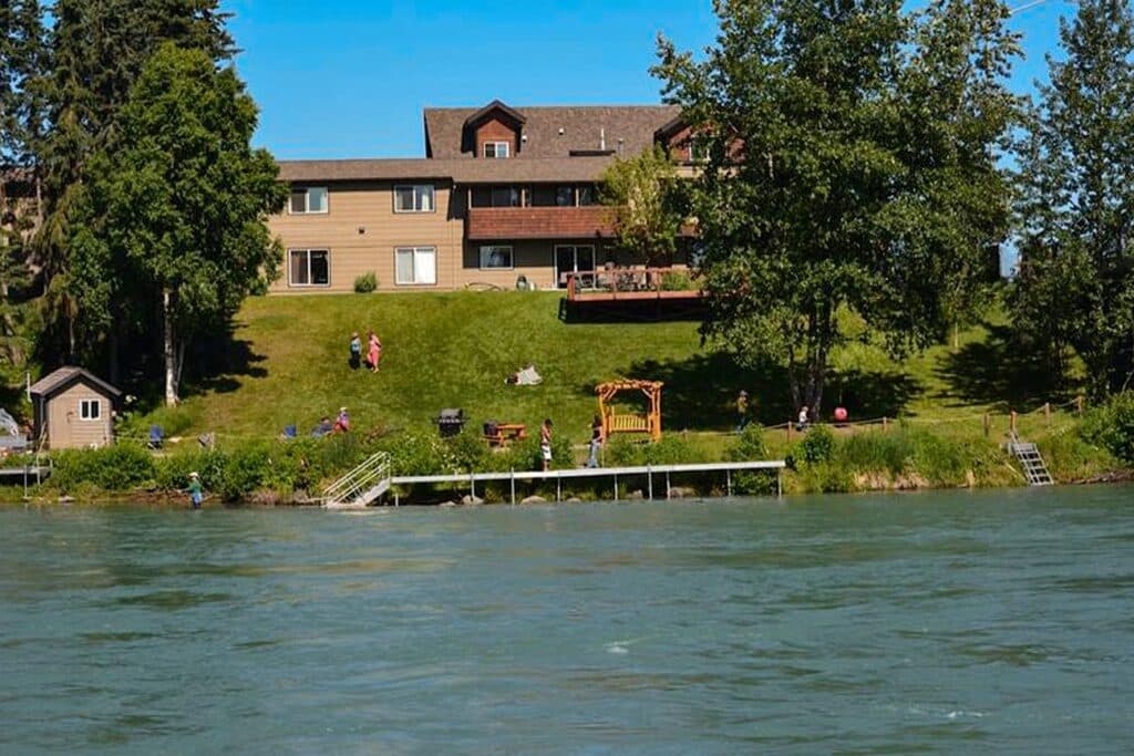 People hanging out near the river